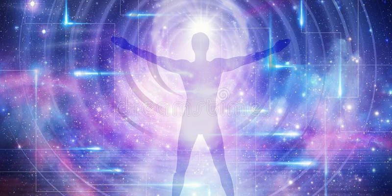 universo-humano-meditação-cicatrização-feixes-de-energia-do-corpo-silhueta-homem-praticando-contemplando-o-conexão-cósmica-168452870